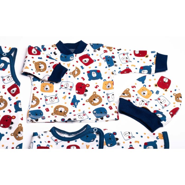Kūdikio kraitelis - drabužėliai naujagimiui "Teddy navy" 5 dalių  out of stock