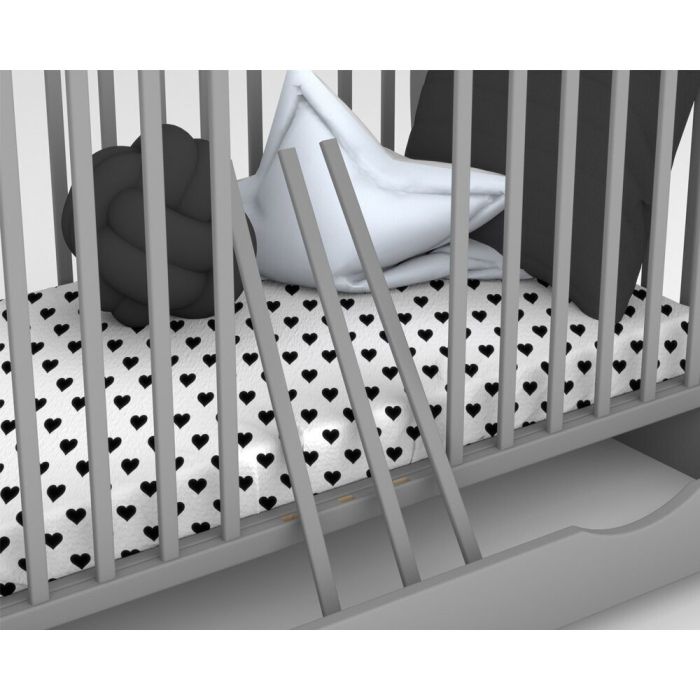 Kūdikio lovytė "EMI" 120x60 cm  su stalčiais pilkos spalvos 