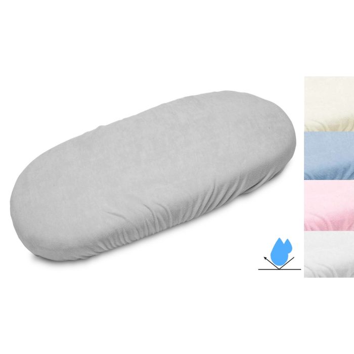 Neperšlampama frotinė paklodė su guma kūdikiui 50x83 (galima rinktis atspalvį)