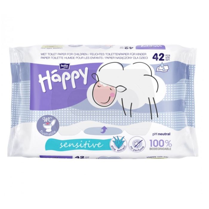 Drėgnas tualetinis popierius Bella "Kids sensitive" 42 vnt