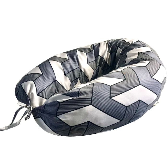 Pagalvė nėščioms 170cm "Sweet dreams" iš pilko medvilnės satino 