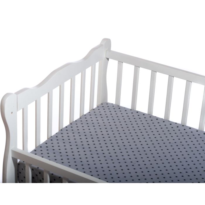 Paklodė su guma 120x60 "Cosmos" - medvilninė, pilka