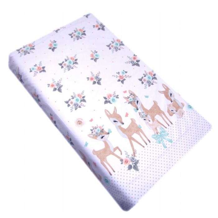 Paklodė su guma 120x60 "Bembi" - medvilninė, balta 