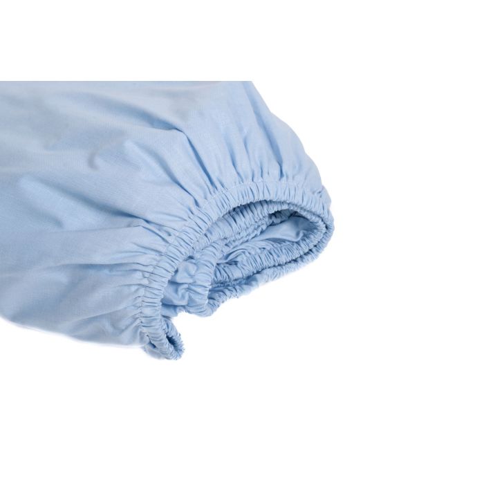 Paklodė su guma 120x60 "Soft blue" - medvilninė 