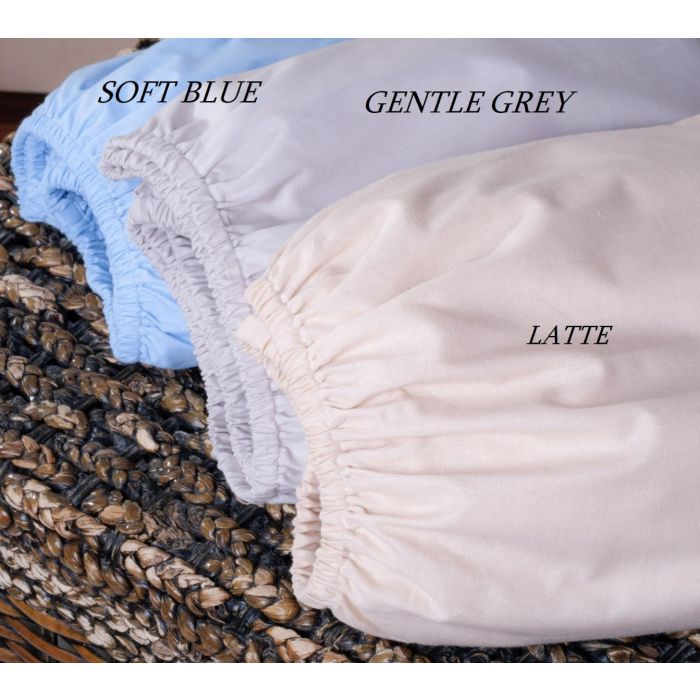 Paklodė su guma 120x60 "Soft blue" - medvilninė 