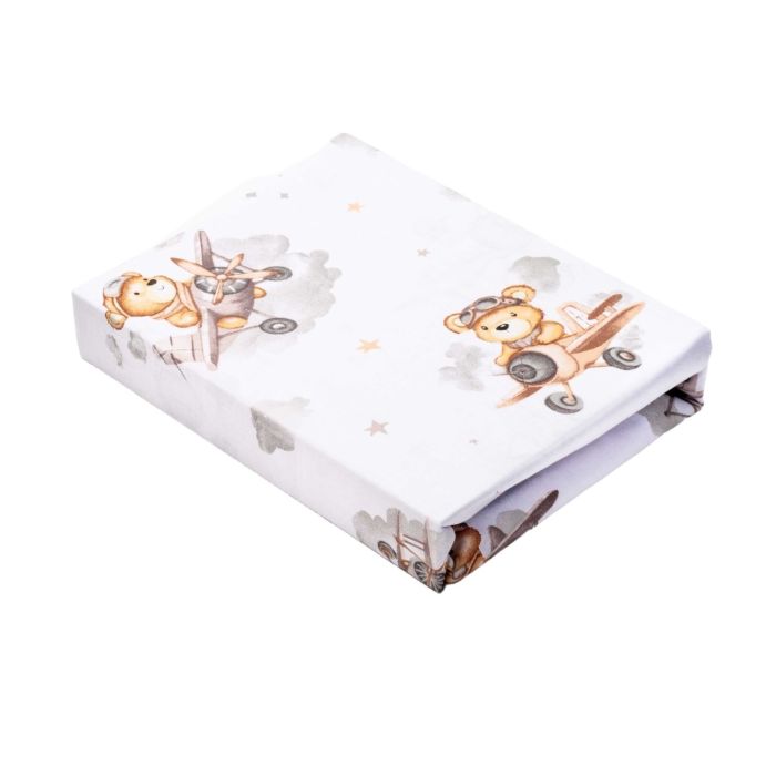 Medvilninė paklodė su guma kūdikiui 50x83 (galima rinktis atspalvį)