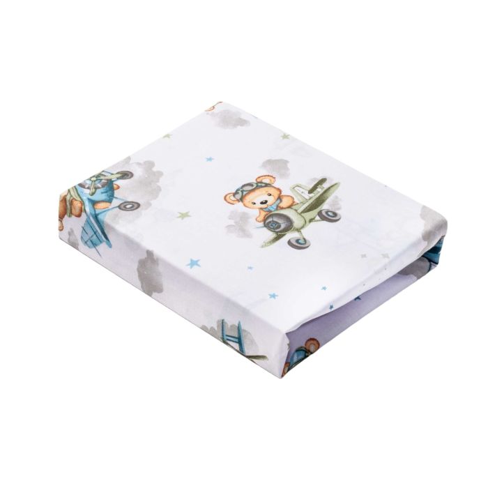 Paklode kūdikiui su guma 60x120 "Bear pilot blue"