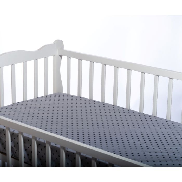 Paklodė su guma 120x60 "Cosmos" - medvilninė, pilka