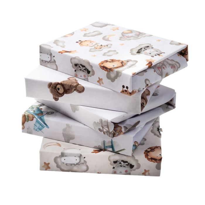 Medvilninė paklodė su guma kūdikiui 50x83 (galima rinktis atspalvį)