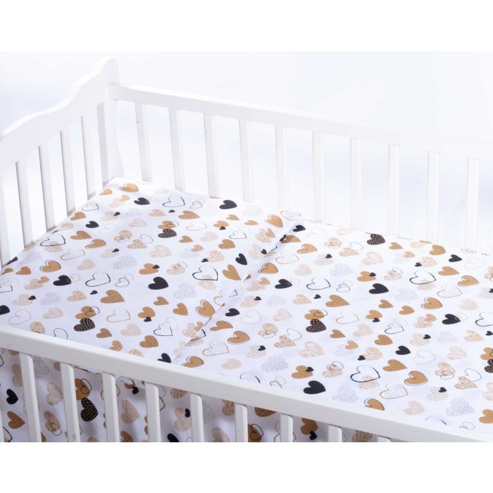 Užvalkalų komplektas 135x100 "Širdelės" geltonos sp.