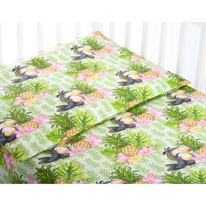 Užvalkalų komplektas 135x100 "Ananas" žalios sp.