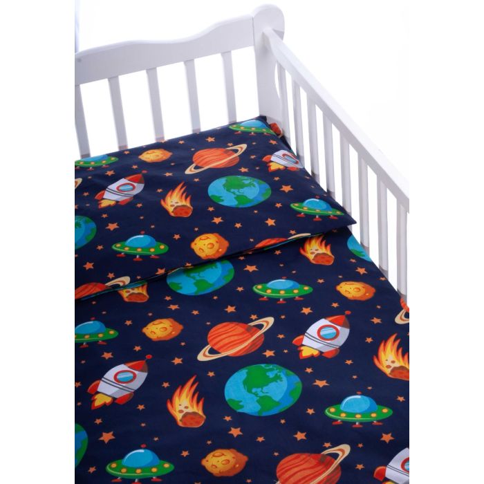 Užvalkalų komplektas 135x100 "Kosmosas" mėlynos sp.