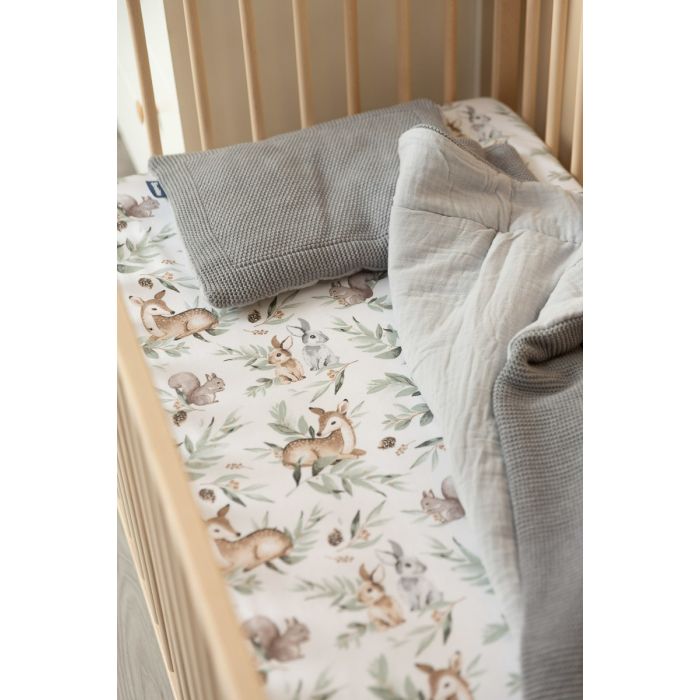 Paklodė su guma 120x60 "Deer"- medvilninė