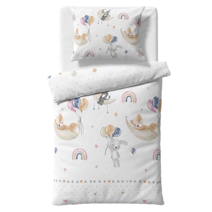 Patalynė kūdikiui 135x100 "Family party" + paklodė 120x60 