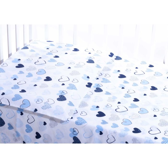 Vaikiškos patalynės komplektas 135x100 "Širdelės" mėlynos sp.
