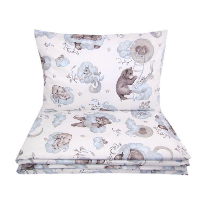 Patalynė kūdikiui 135x100 "Cosy clouds" melsvos spalvos 