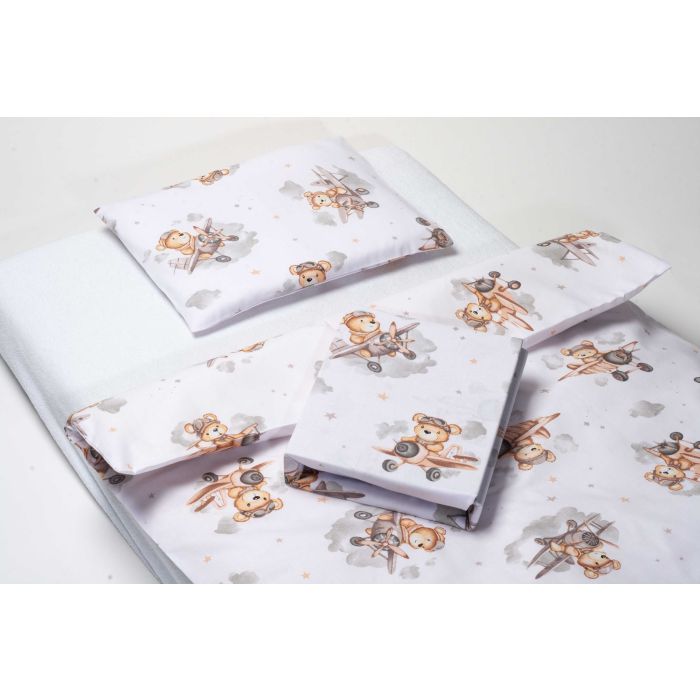 Patalynė kūdikio lopšiukui 80x70cm "Bear pilot beige" 