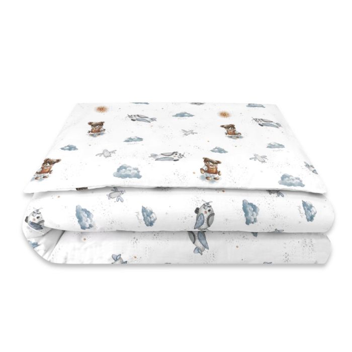 Patalynė kūdikio lopšiukui 80x70cm "Aviator teddy blue" 