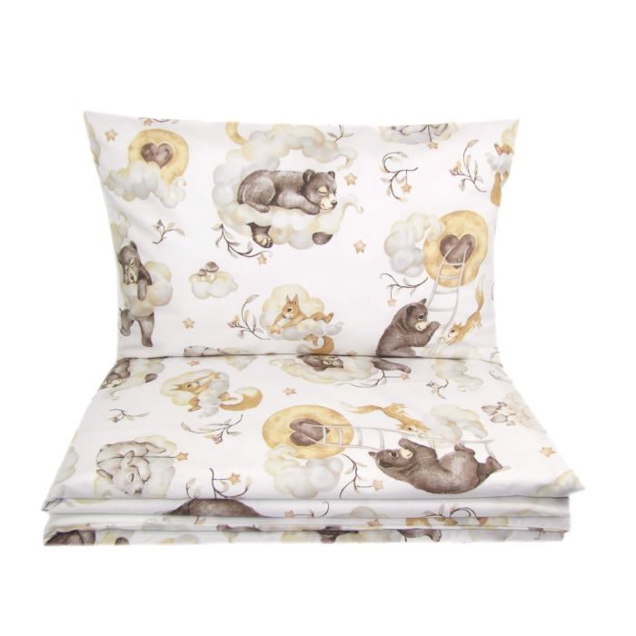 Patalynė kūdikio lopšiukui 80x70cm "Cosy clouds" smėlio spalvos 