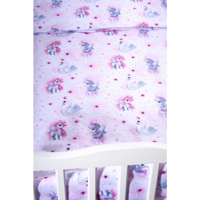 Patalynė kūdikiams 135x100 "Lovely" rožiniai vienaragiai