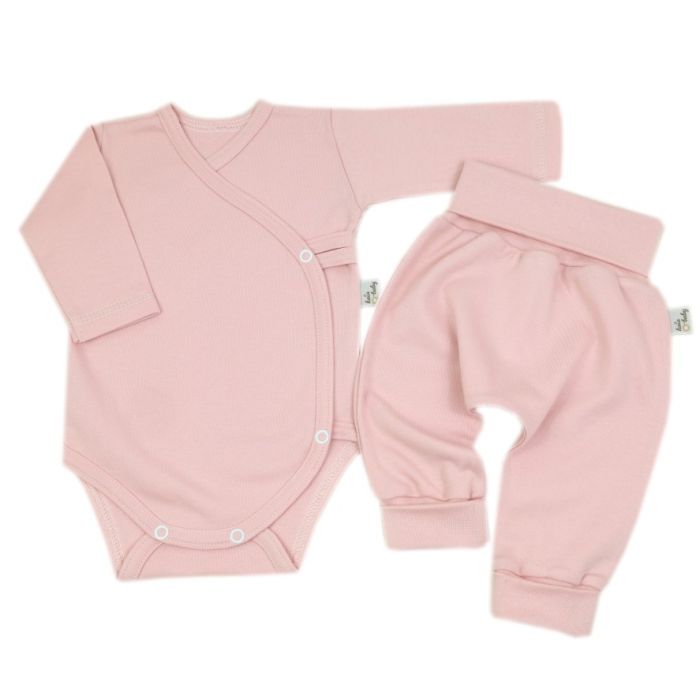 Drabužėliai kūdikiui "Blank baggi pale pink" 2 dalių