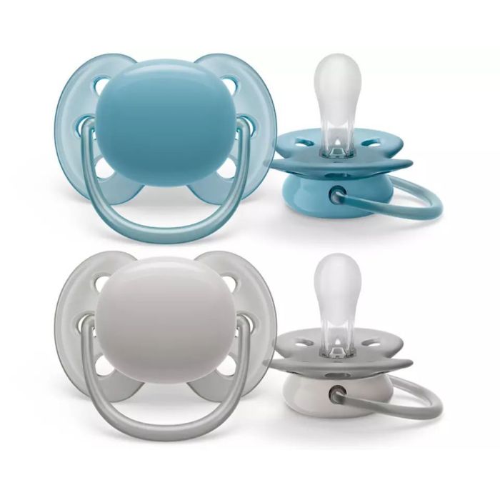 Čiulptukai AVENT "Ultra Soft" ortodontinis 6-18 m 2vnt blue
