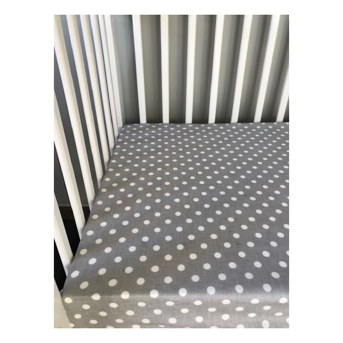 Paklodė su guma 120x60 "Dots" - medvilninė 