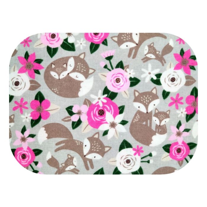 Flanelinis vystyklas kūdikiui "FOX" 70x80cm 1vnt. pilkas