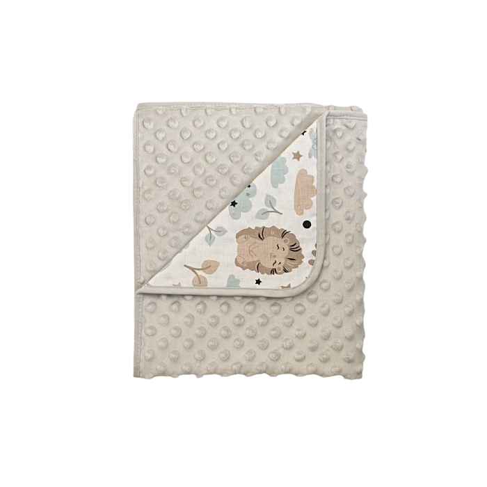 Pledas kūdikiui "Bunny & Hedgehog" 80x90 cm pilkas