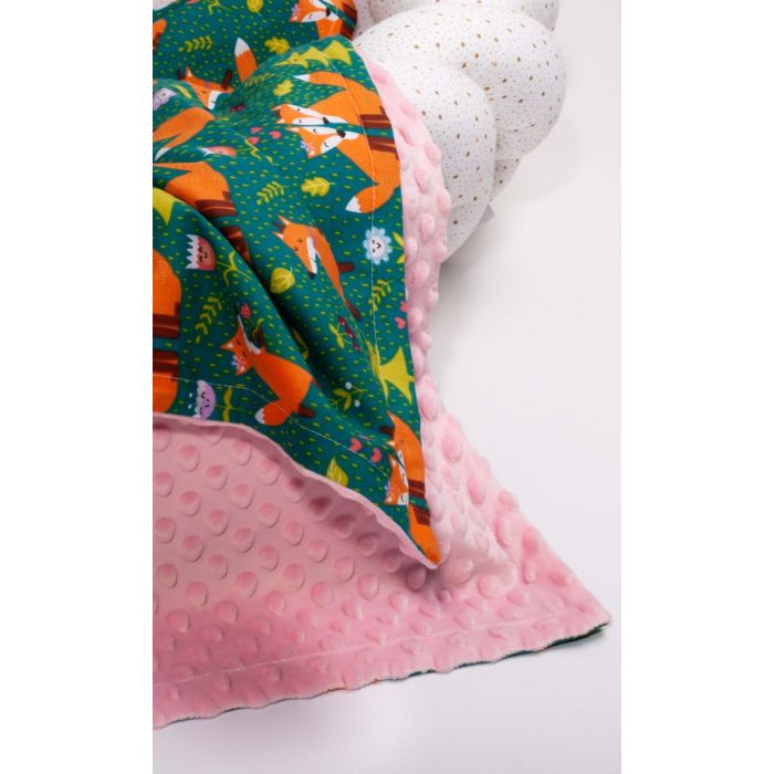 Pledas kūdikiui "Red couple" 100x75cm  rožinės spalvos