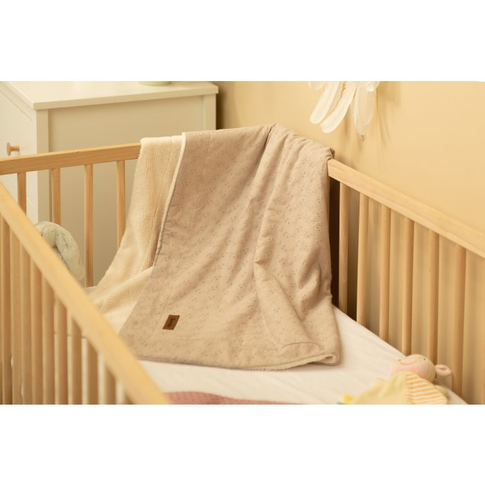 Pledas kūdikiui "Silky ornament" 100x80 cm smėlio spalvos