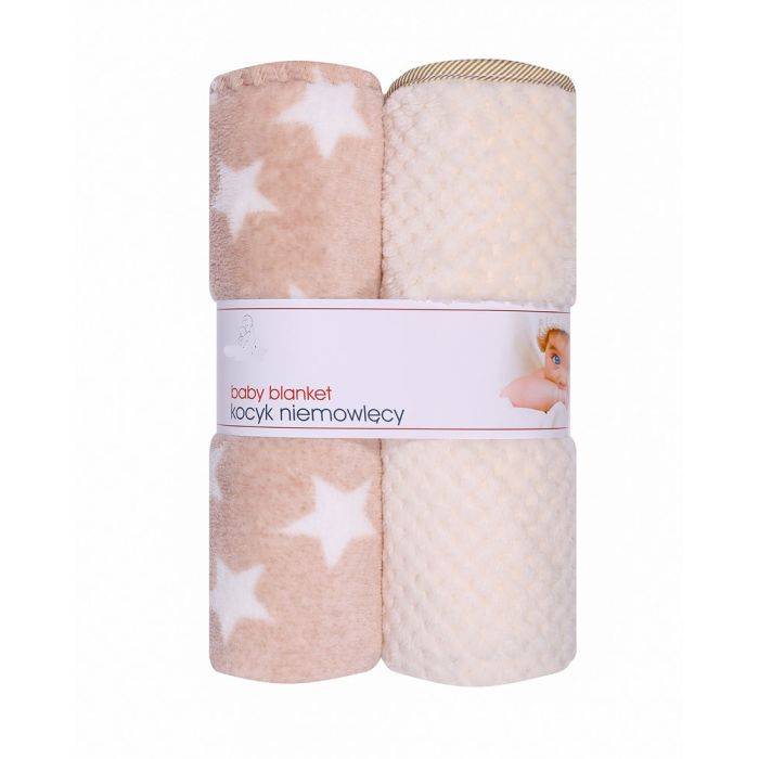 Pledukai kūdikiui "DUO" 80x90 smėlio spalvos, 2vnt