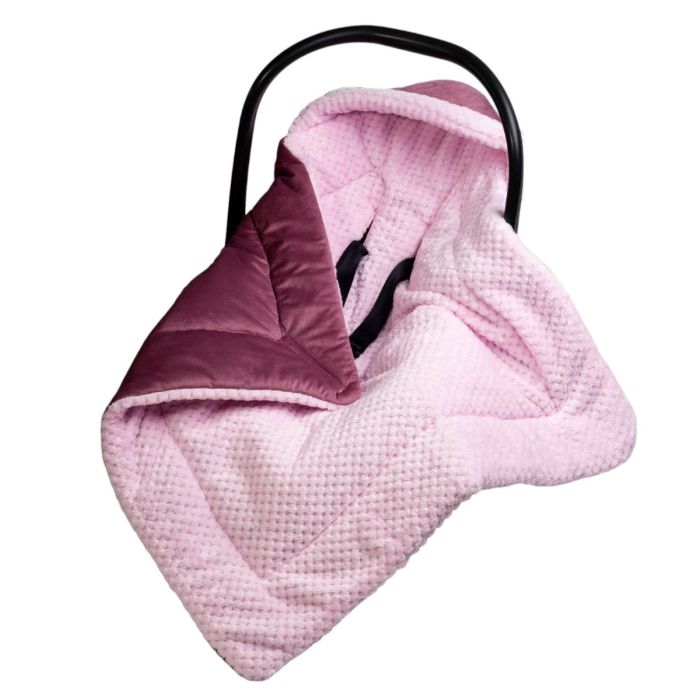 Pledas - vokelis automobilinei kėdutei "WARM VELVET" 80x80 cm bordo