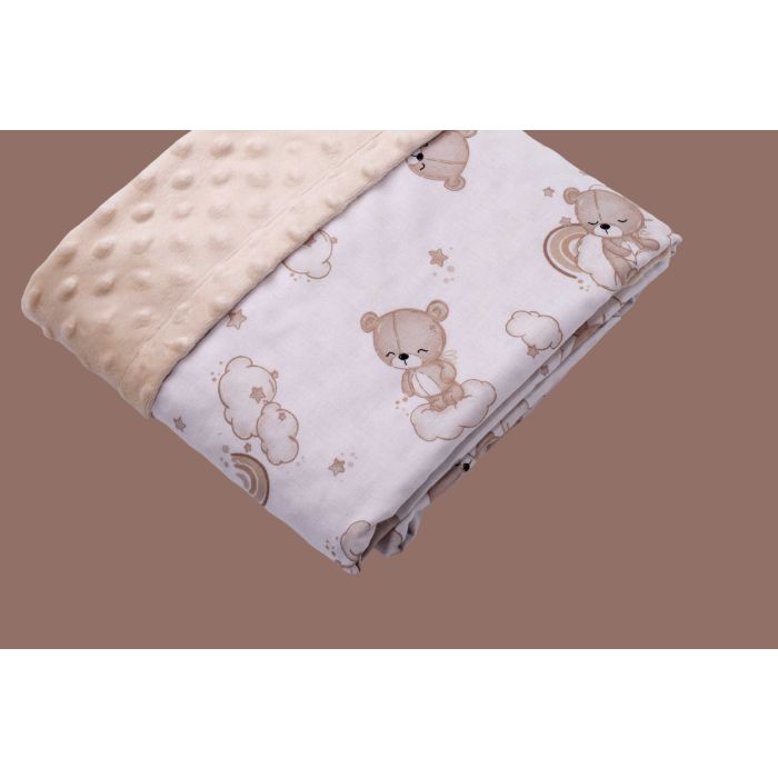 Pledas kūdikiui "Cute Teddy" 100x75cm smėlio spalvos