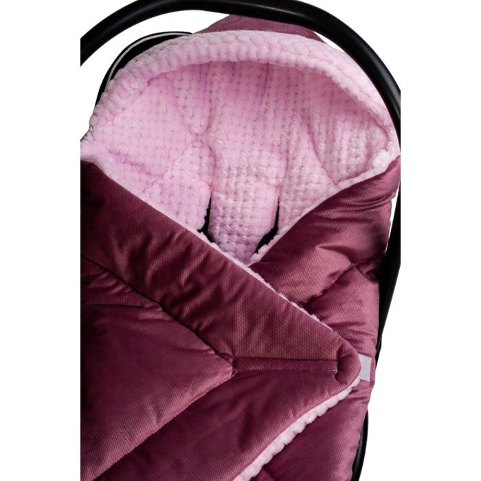Pledas - vokelis automobilinei kėdutei "WARM VELVET" 80x80 cm bordo
