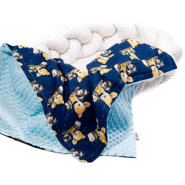 Pledas kūdikiui "Trio" 100x75cm  melsvas