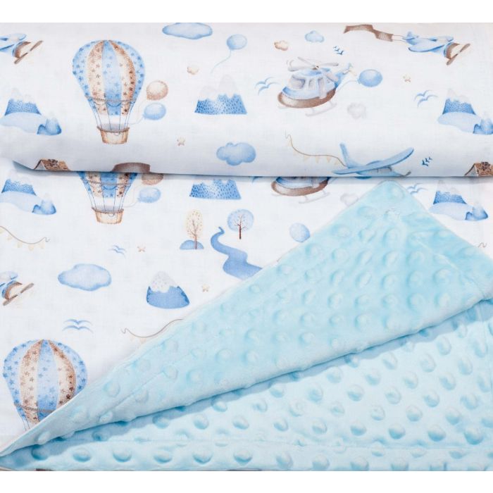 Pledas kūdikiui "Balloons" 100x75cm  melsvas