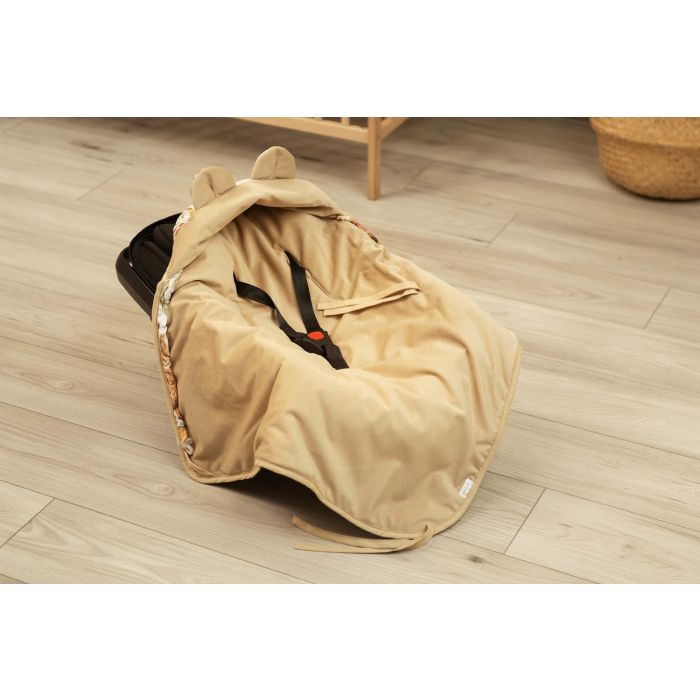 Pledas automobilinei kėdutei "Floral beige" 90x90 cm