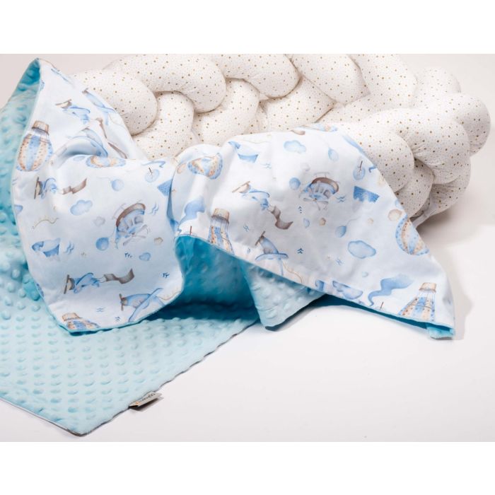 Pledas kūdikiui "Balloons" 100x75cm  melsvas