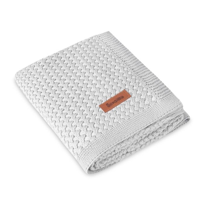 Megztas pledas kūdikiui "Grido" 100x80 light grey