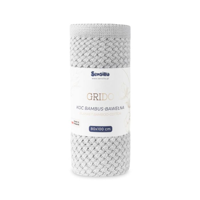 Megztas pledas kūdikiui "Grido" 100x80 light grey