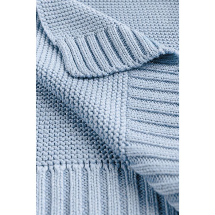 Megztas pledukas kūdikiui "Bamboo" 100x80 baby blue