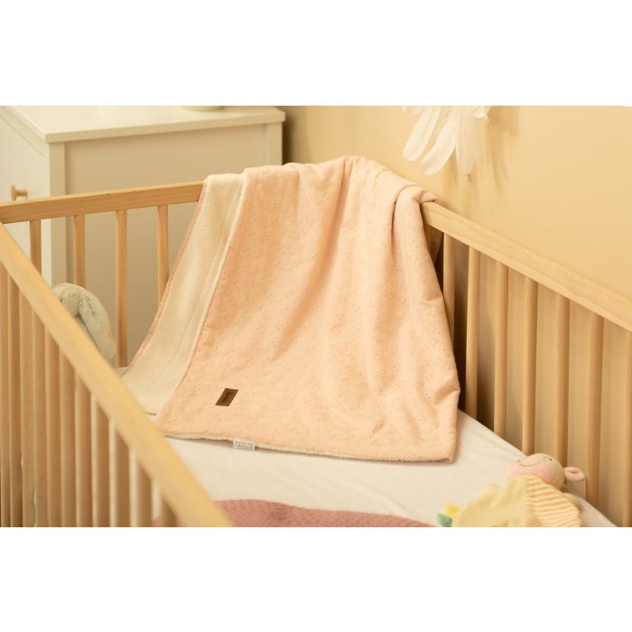 Pledas kūdikiui "Silky ornament" 100x80 cm rausvas