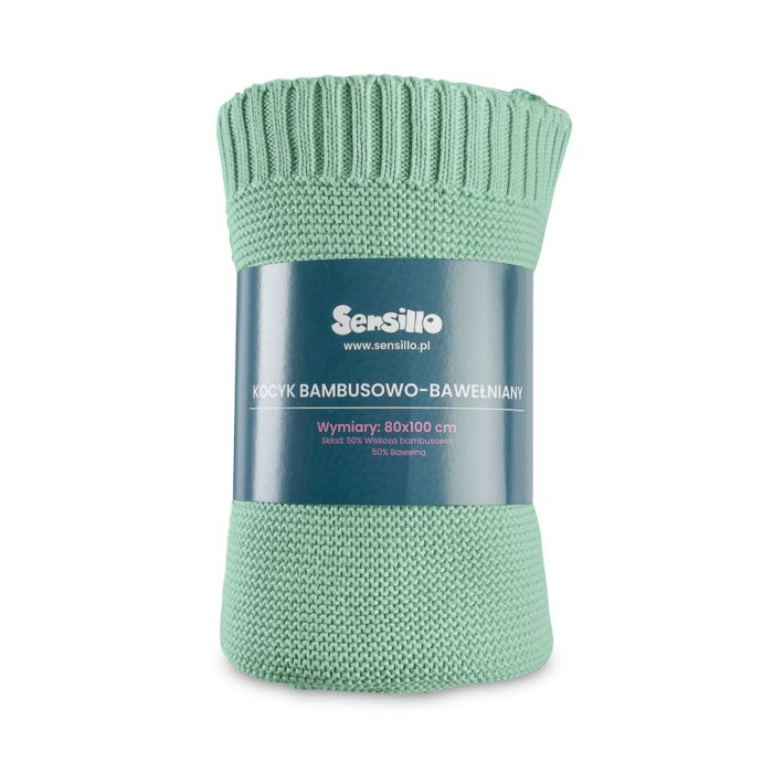 Megztas pledukas kūdikiui "Bamboo" 100x80  salvia