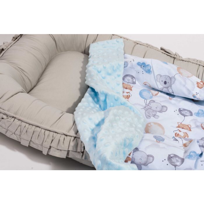 Pledas kūdikiui "Over the rainbow" 100x75cm melsvas spalvos