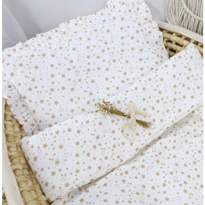 Muslino komplektas kūdikiui "Stellata" pledas 70x80 cm ir pagalvė 35x25 cm 