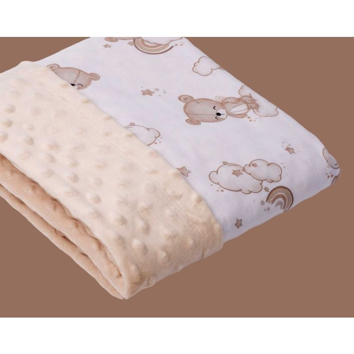 Pledas kūdikiui "Cute Teddy" 100x75cm smėlio spalvos