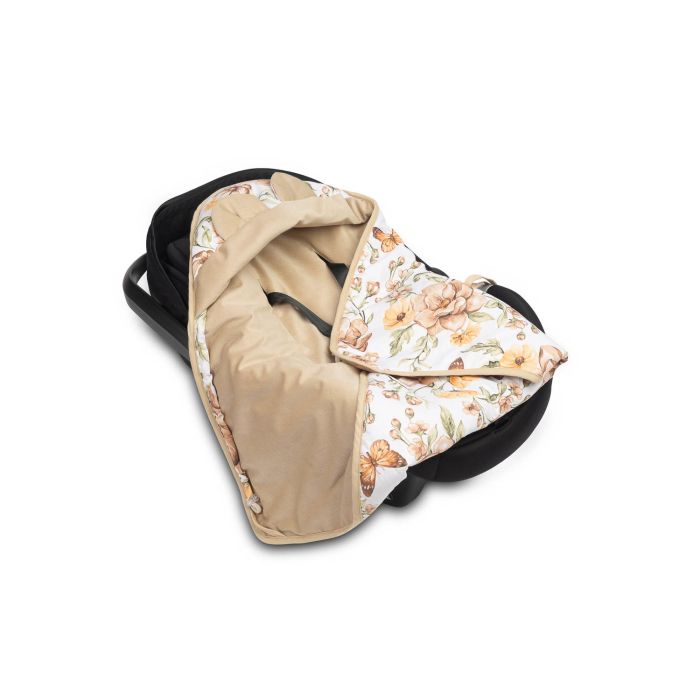 Pledas automobilinei kėdutei "Floral beige" 90x90 cm