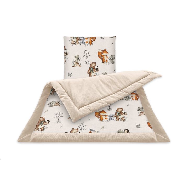 Pledas su pagalve kūdikiui "Forest family beige"