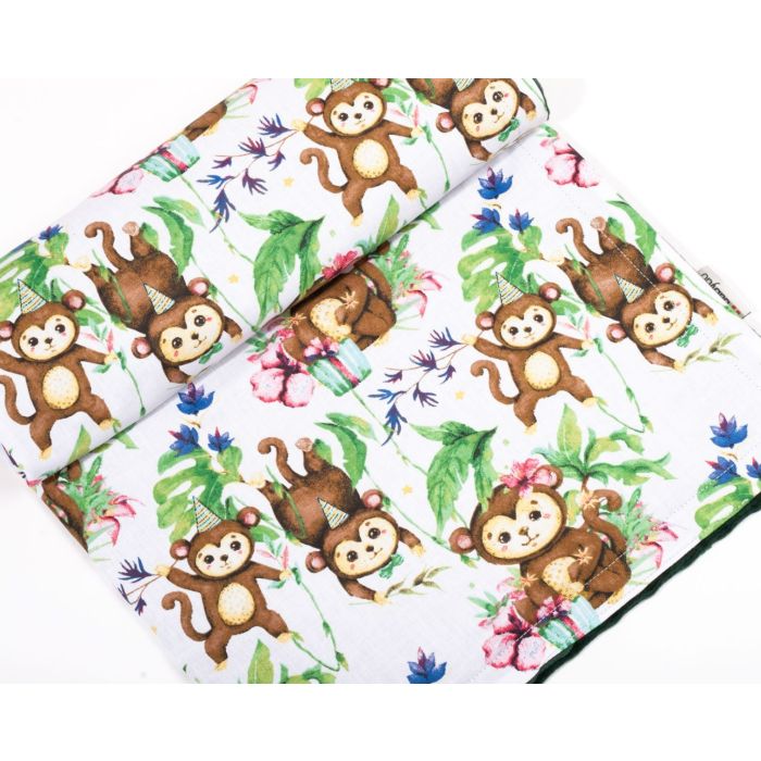 Pledas kūdikiui "Monkey's fiesta" 100x75cm  žalias